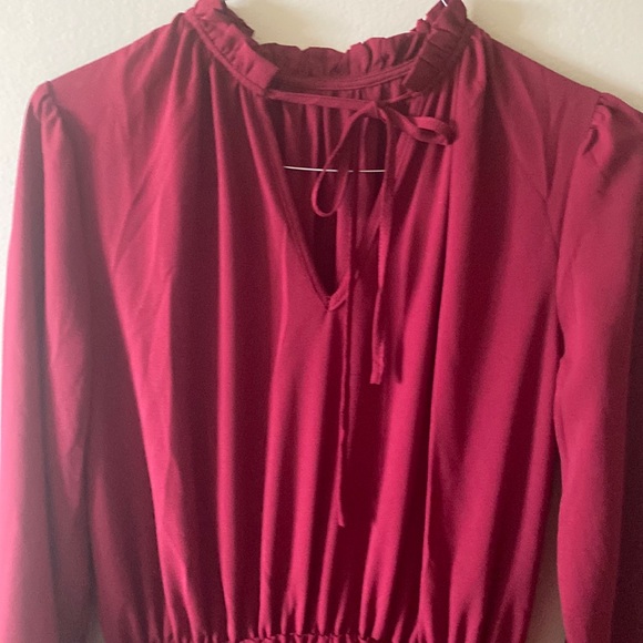 Dokooto woman split V Neck Ruffle Chiffon elegant Dress - Picture 1 of 2